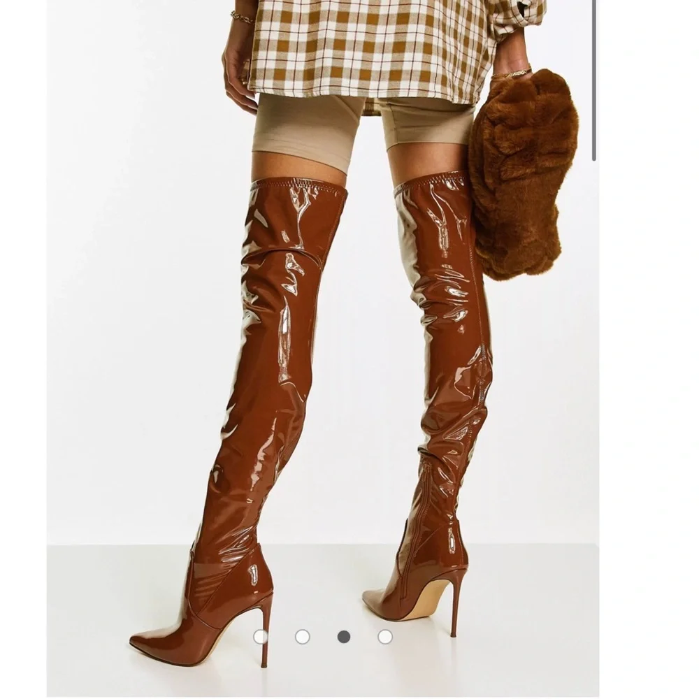 New Steve Madden Womens pleather thigh high boots 7-7.5